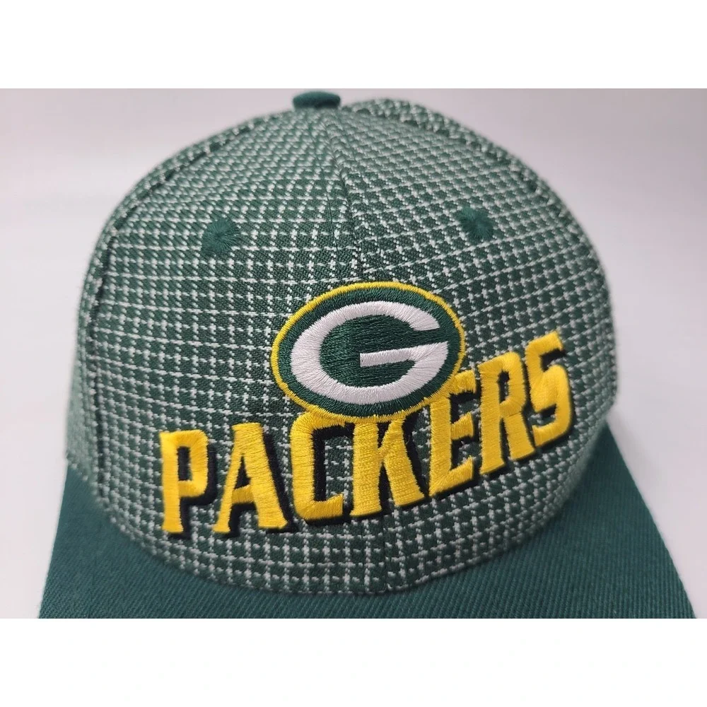 Vintage Youth Green Bay Packers Logo Athletic Pro Line Grid Adjustable Hat Cap‎